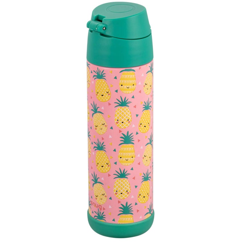Snug Insulated Kids Water Bottle with Straw & Spout â€“ Double-Wall Stainless Steel, Leakproof, Easy-Flip Lid â€“ For School, Travel, Toddlers & Big Kids - Pineapple, 17oz - Image 5
